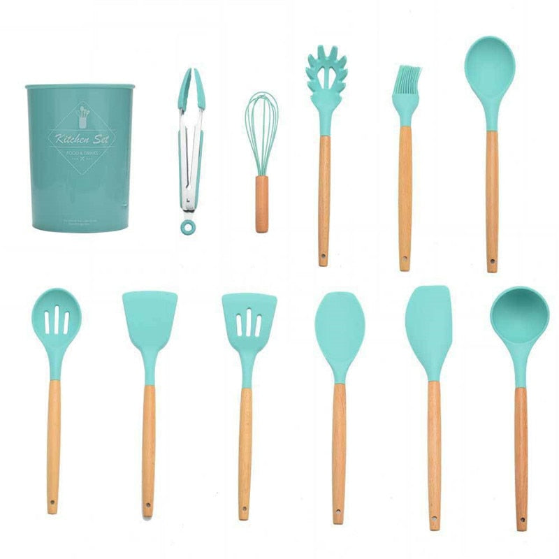 Kit de Utensílios Cozinha em Silicone - 12pcs