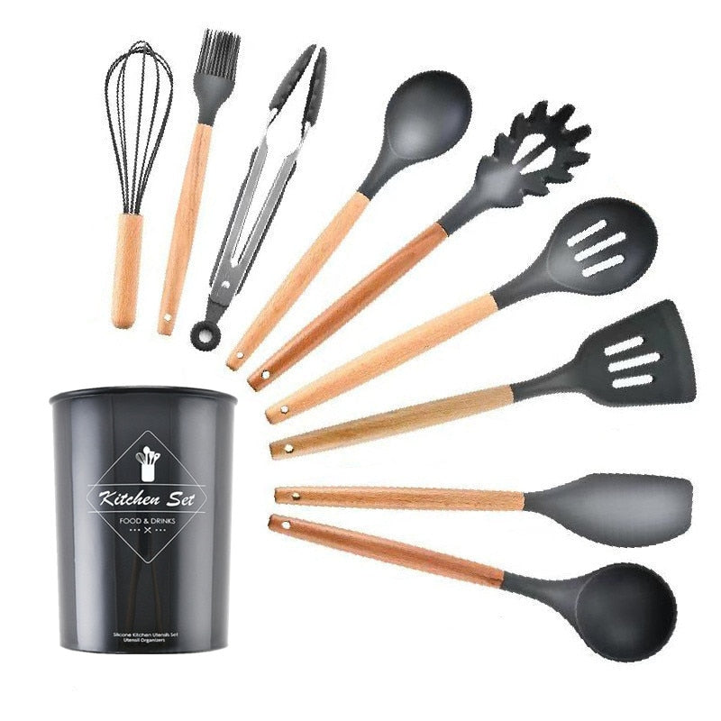 Kit de Utensílios Cozinha em Silicone - 12pcs