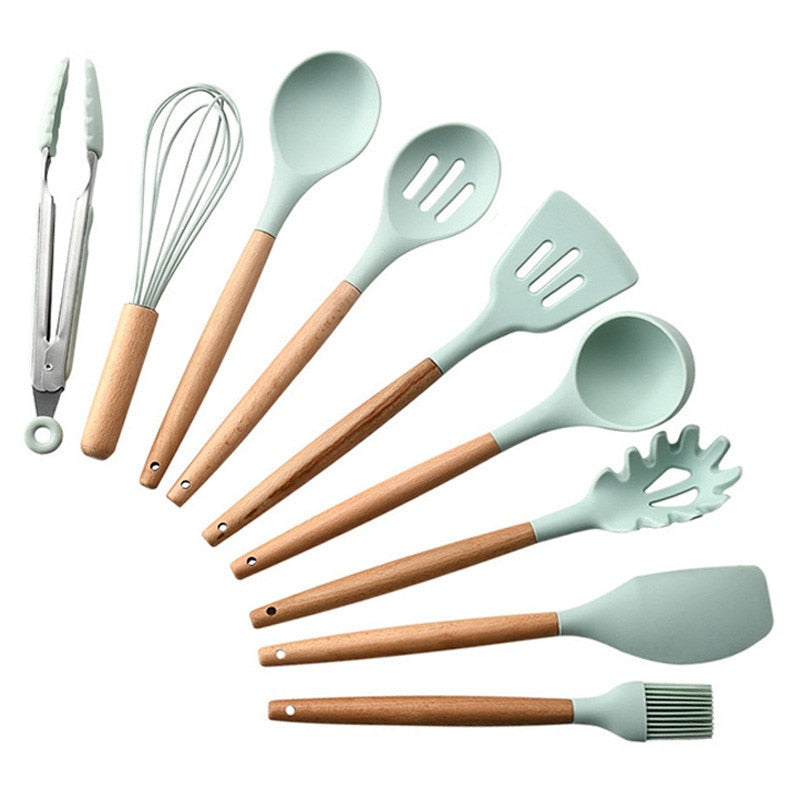 Kit de Utensílios Cozinha em Silicone - 12pcs