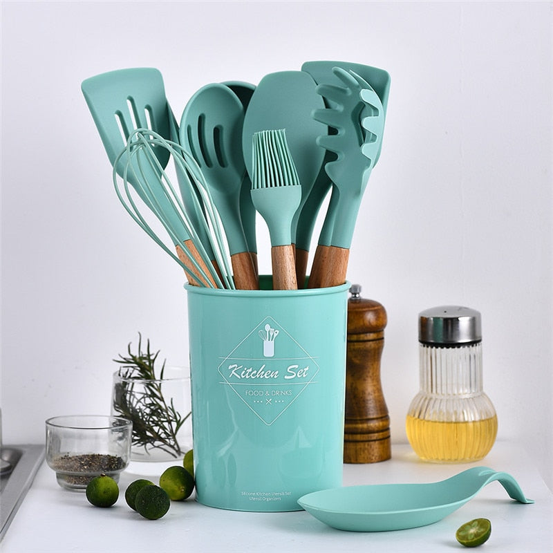 Kit de Utensílios Cozinha em Silicone - 12pcs